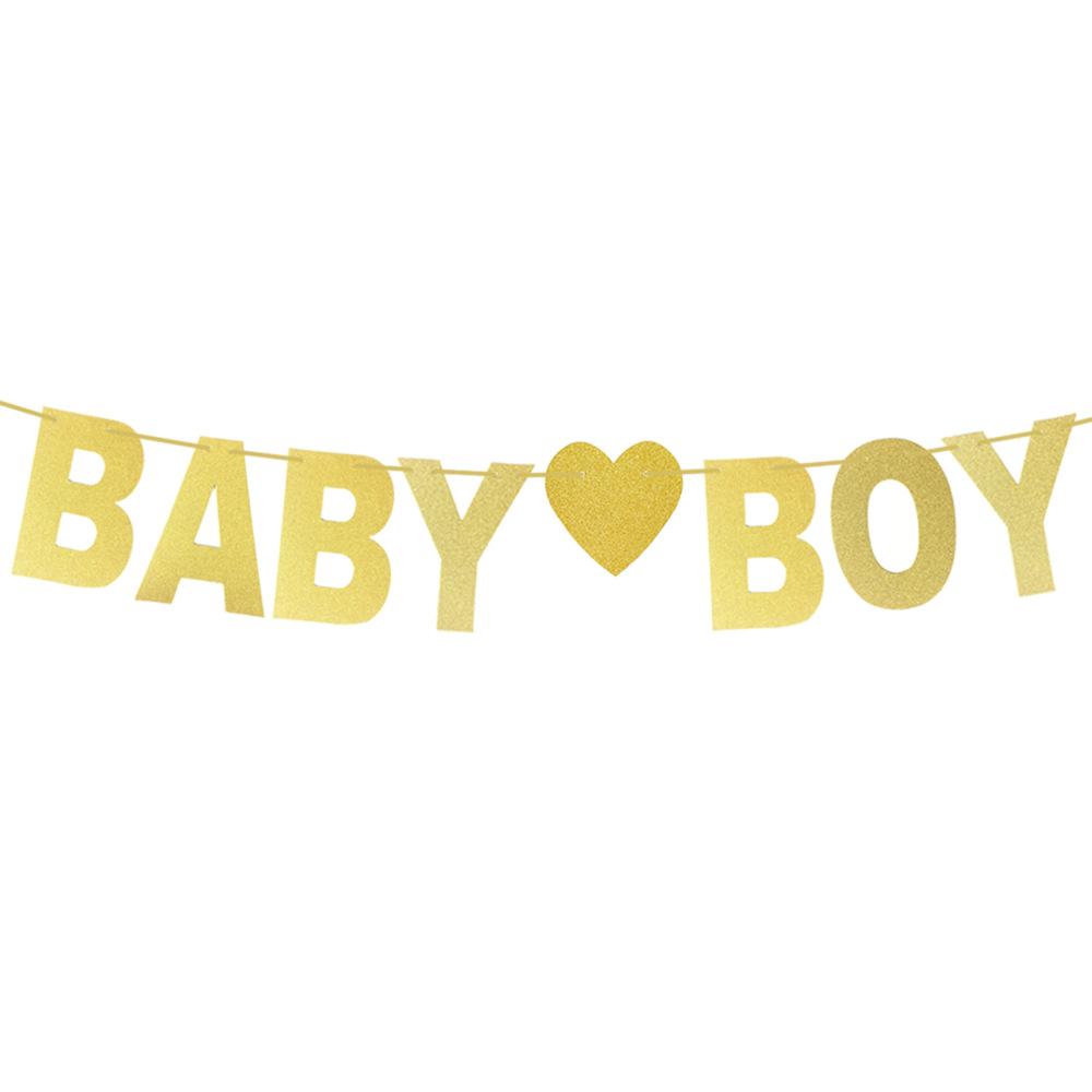 First Birthday Party Alphabet Pull Flag Gold Oh Baby Boy Or Girl Glitter Banner