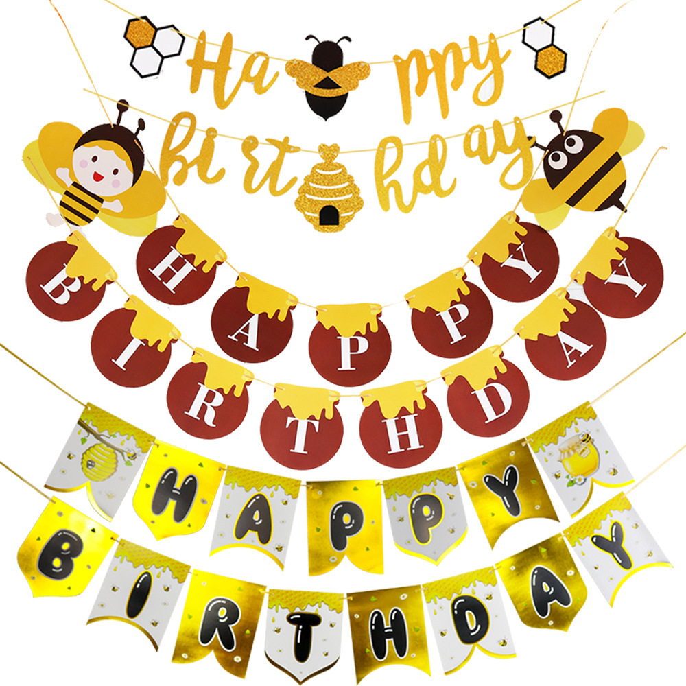 Party Outfit Bees Honey Animal Banners Pennants Decorate The Holiday