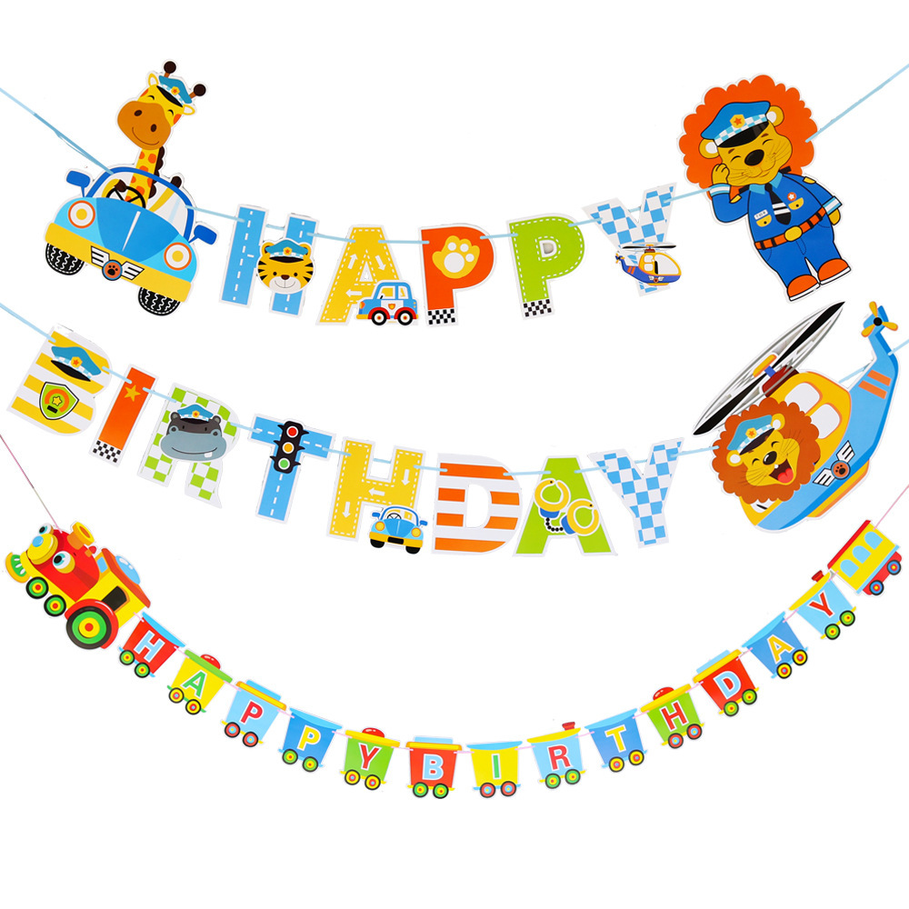Giraffe Animal Party Pulls Flag Helicopter Banner