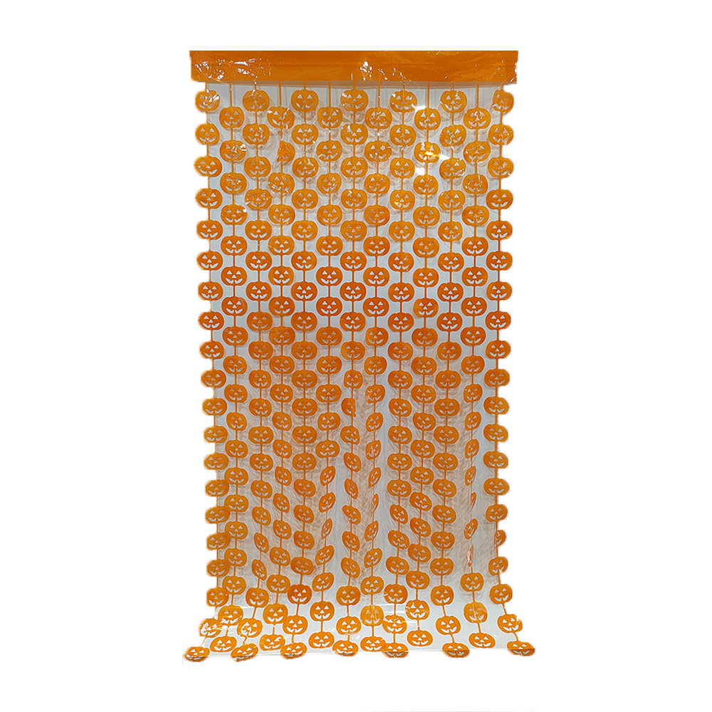 1m*2m Halloween Pumpkin Bat Skull Foil Fringe Curtain（x1）