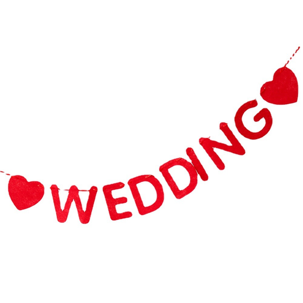 Happy Wedding Letter Pull Flag Banner