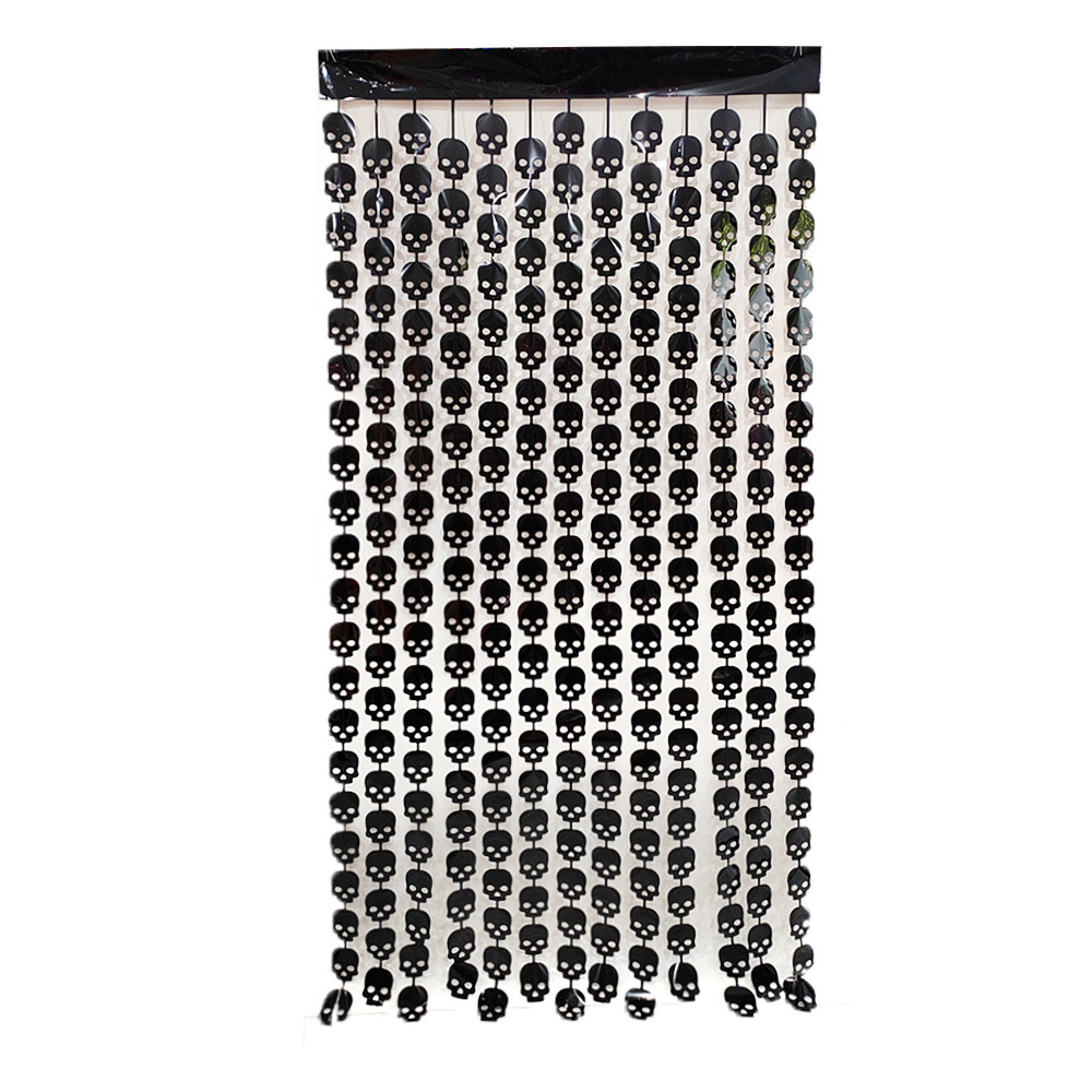1m*2m Halloween Pumpkin Bat Skull Foil Fringe Curtain（x1）