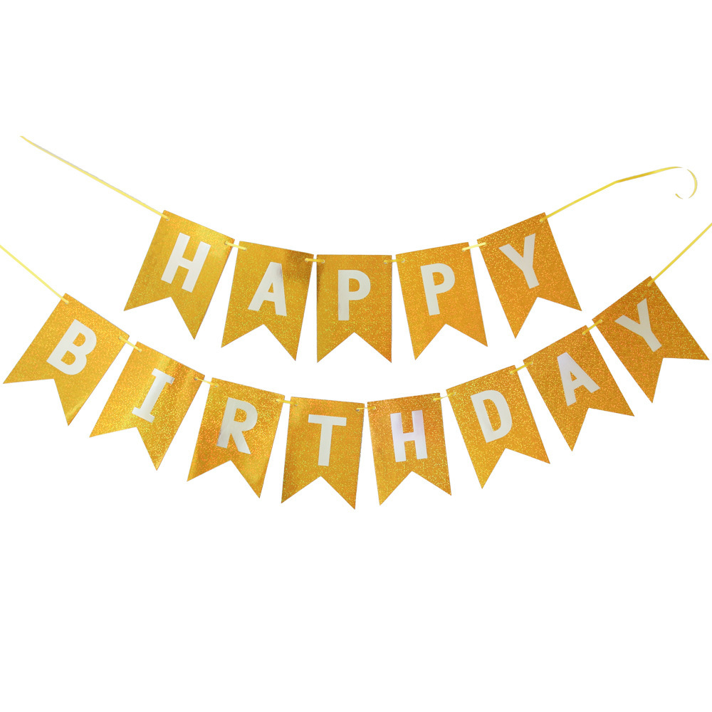Happy Birthday Letter Kids Laser Fishtail Pull Banner
