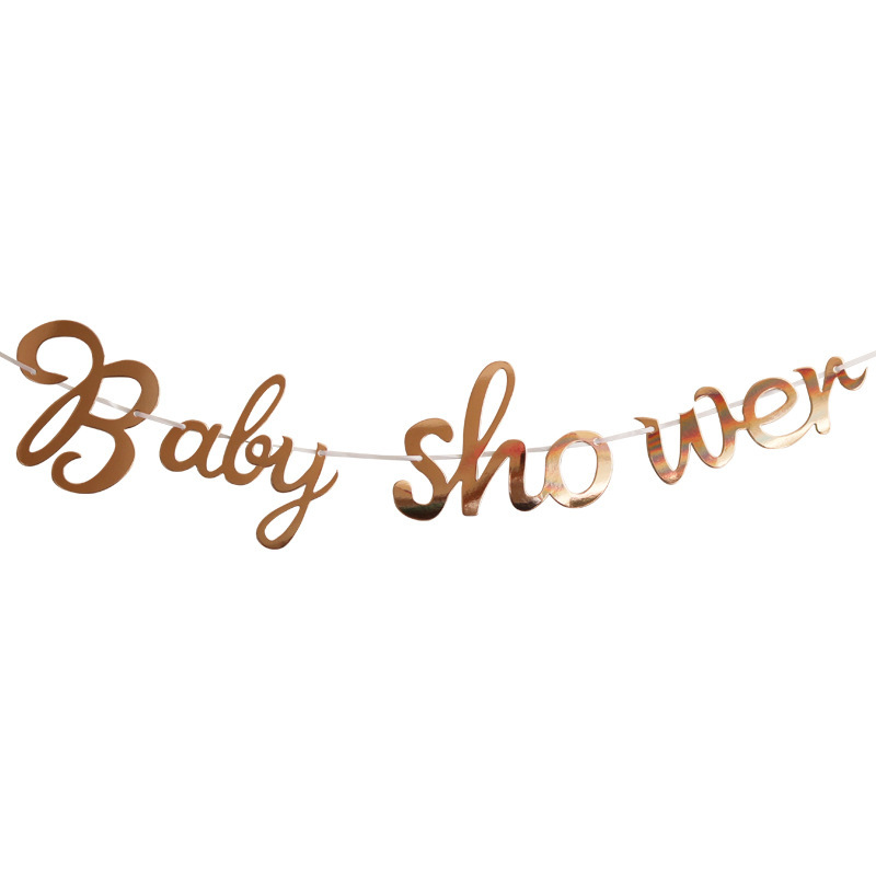 Its A Girl BABY SHOWER Party Supplies Letter Pull Flag Paper Pull Flag Pull Flower Banner