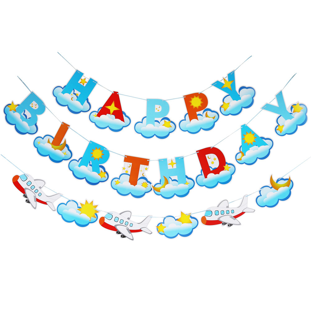 Airplane Car Vehicle Birthday Flag Traffic Light Banner