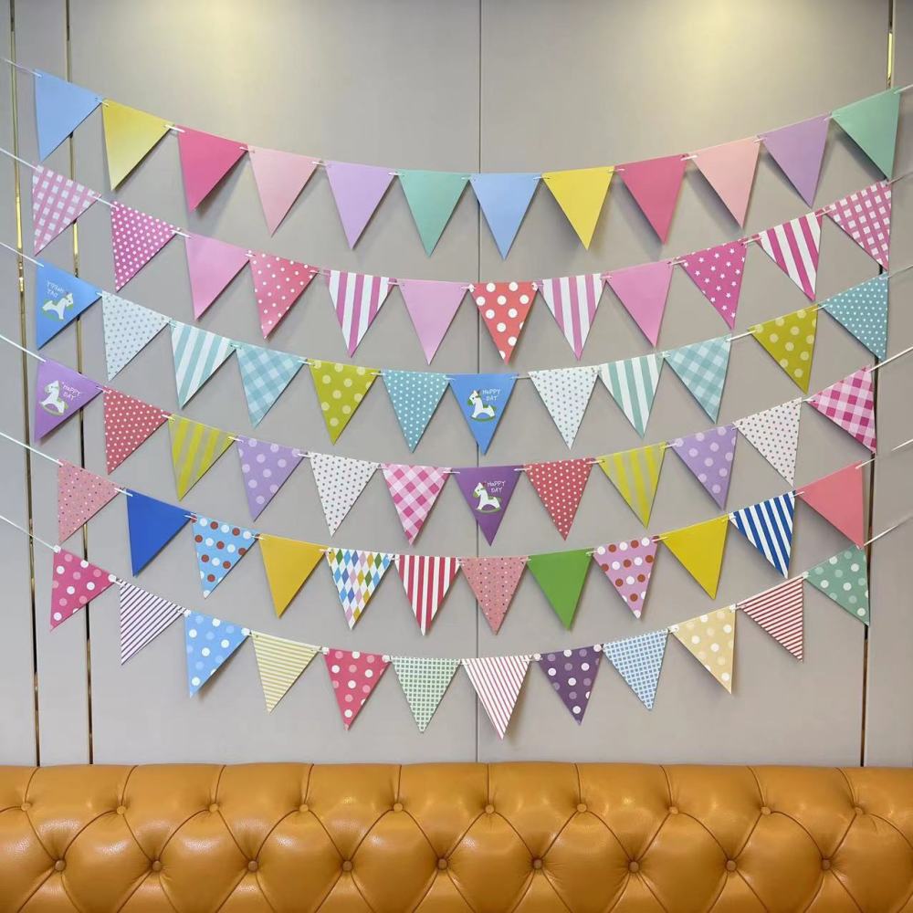 Trojan Birthday Party Decorated Pennant Banners