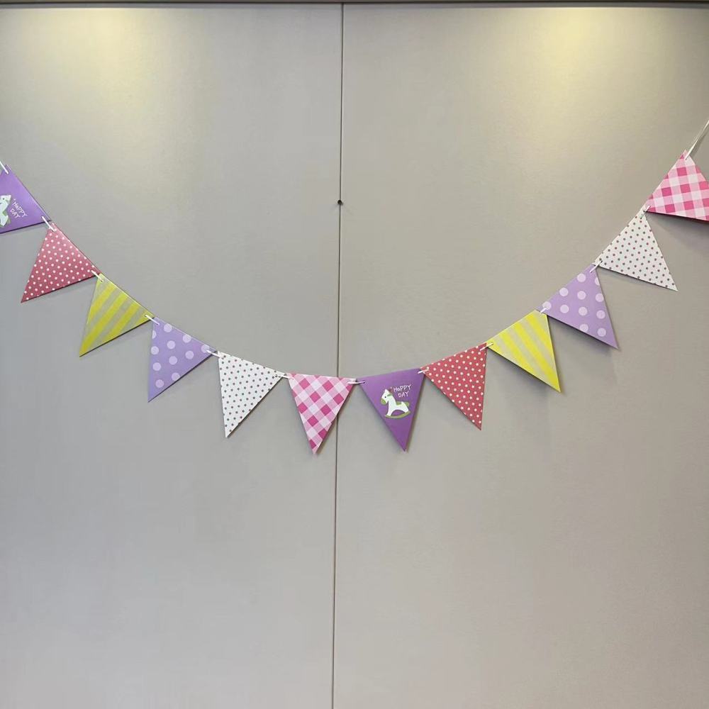 Trojan Birthday Party Decorated Pennant Banners