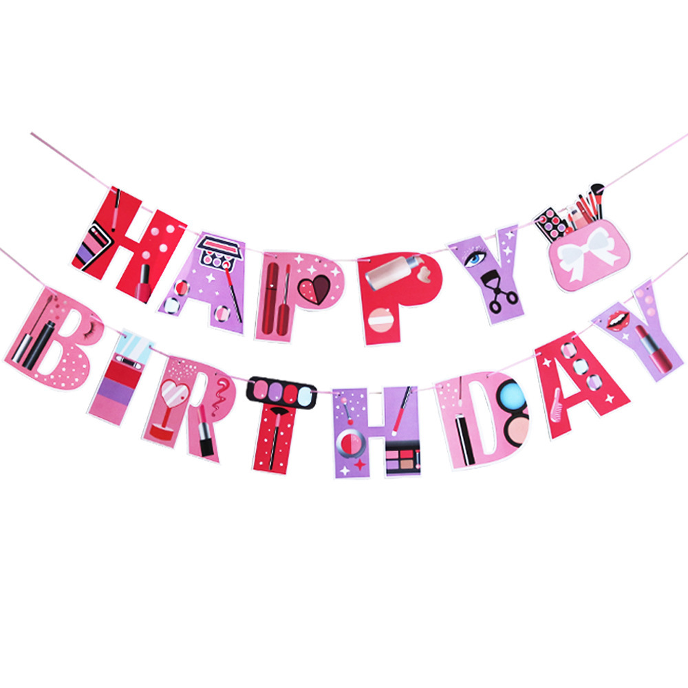 Cosmetics Themed Party Decoration SPA Creative Lipstick Birthday Banner