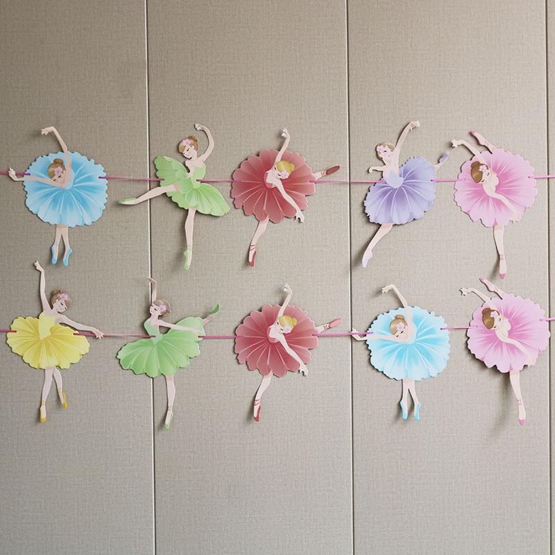 Ballerina Girl Pulls Flag Dancing Girl Banner