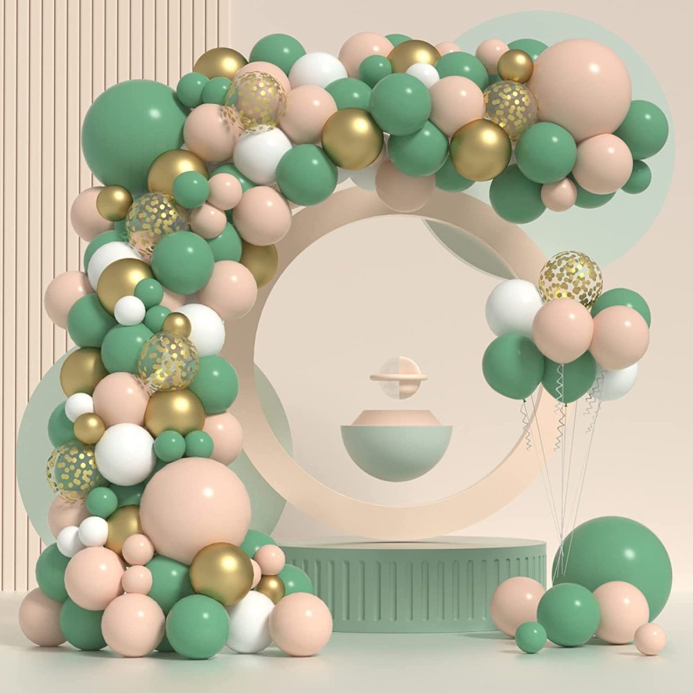 Green Retro Balloon Garland Arch Kit