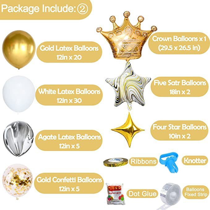 Gold Birthday Decoration Balloon Set