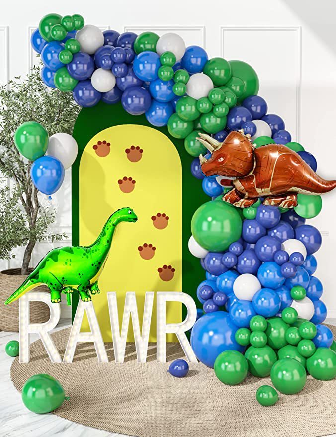 Dinosaur Balloon Set Blue Green Balloon Garland Arch Kit