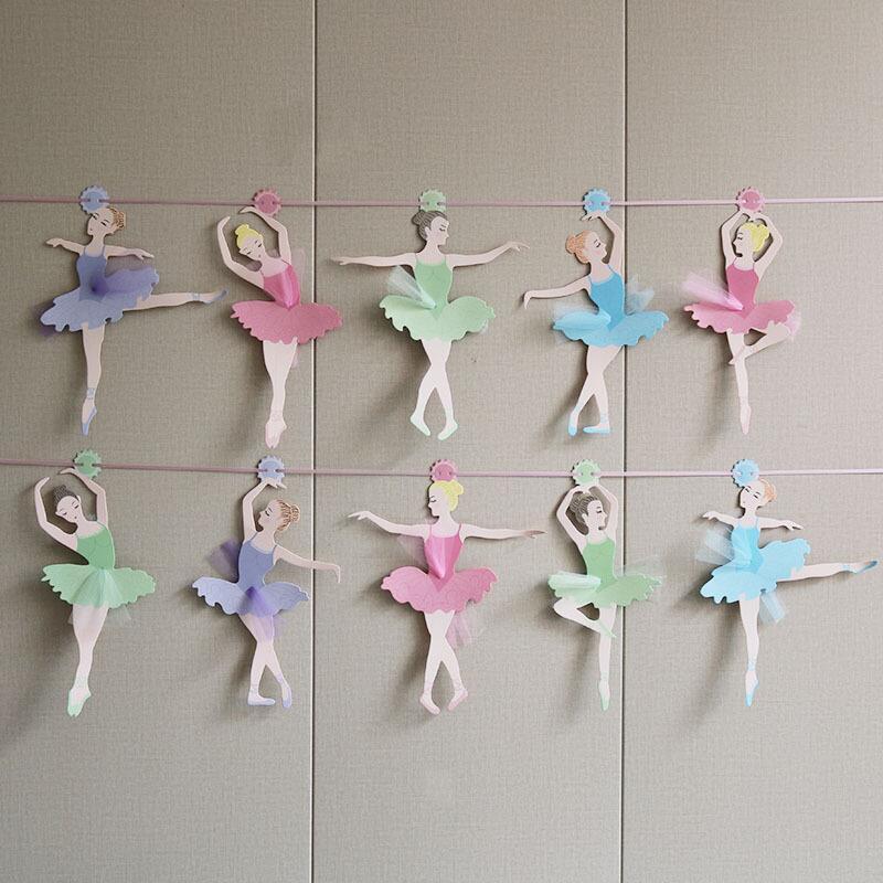 Ballerina Girl Pulls Flag Dancing Girl Banner