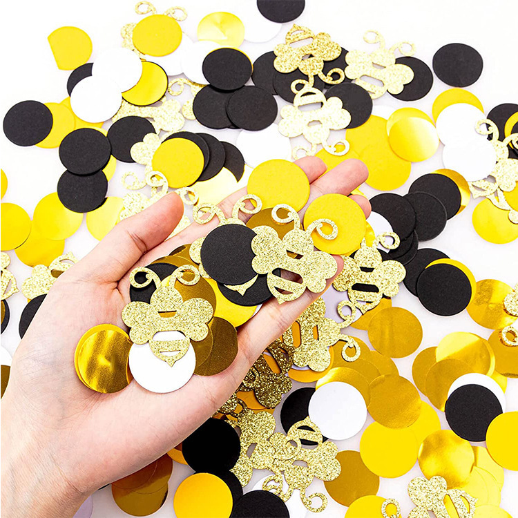 Bee Theme Party Decorations Baby Birthday Confetti Black Yellow