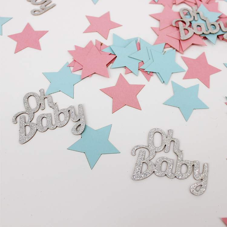 Pink And Blue Confetti OH BABY Confetti Table Scatter Confetti Decorations for Gender Reveal