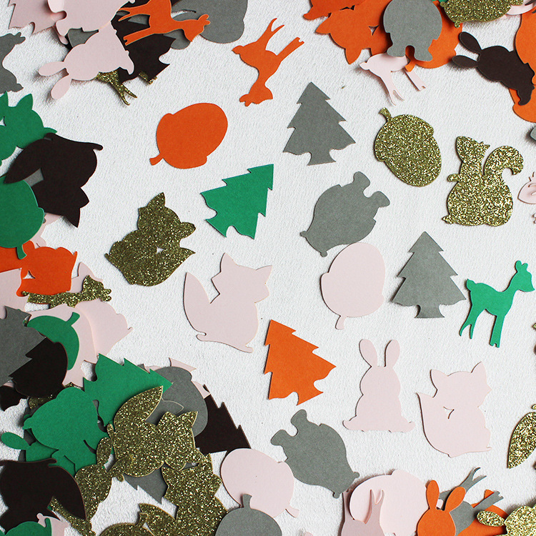 100 Pieces Forest Animals Confetti Table Scatter Confetti Decorations