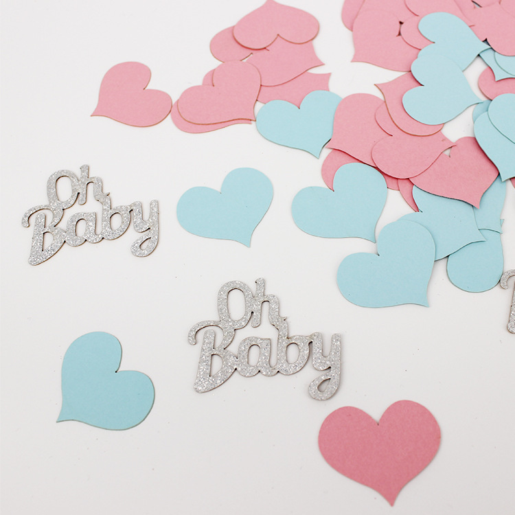 Pink And Blue Confetti OH BABY Confetti Table Scatter Confetti Decorations for Gender Reveal