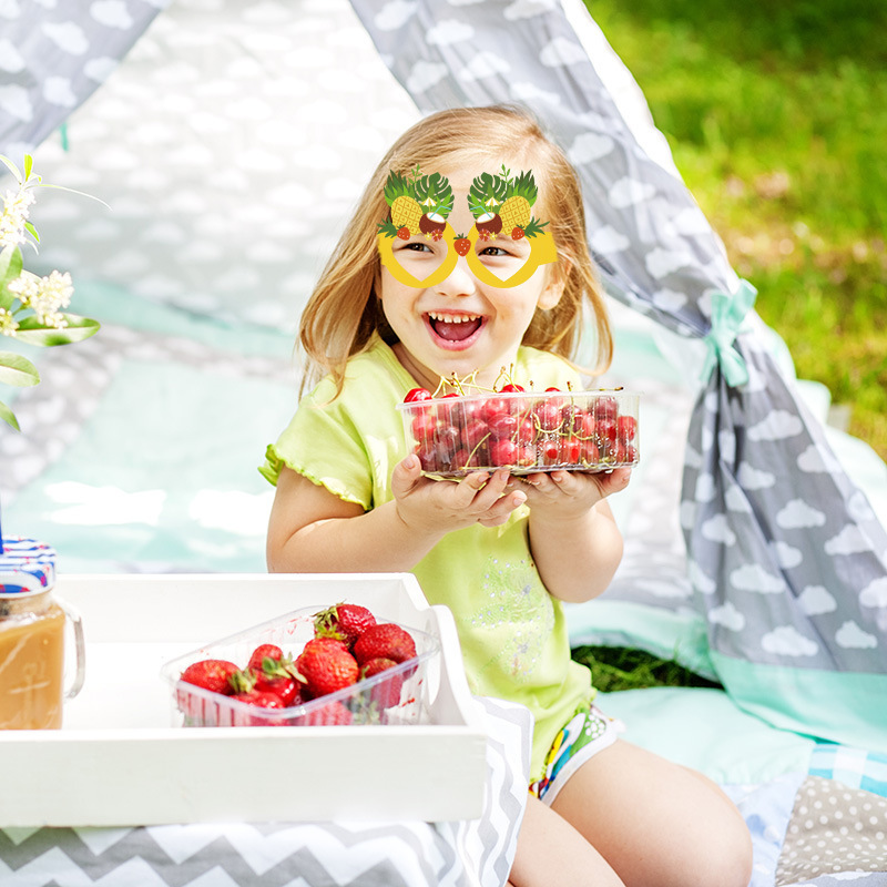 6 pieces Summer Fruit Luau Party Paper Glasses Photo Booth Props