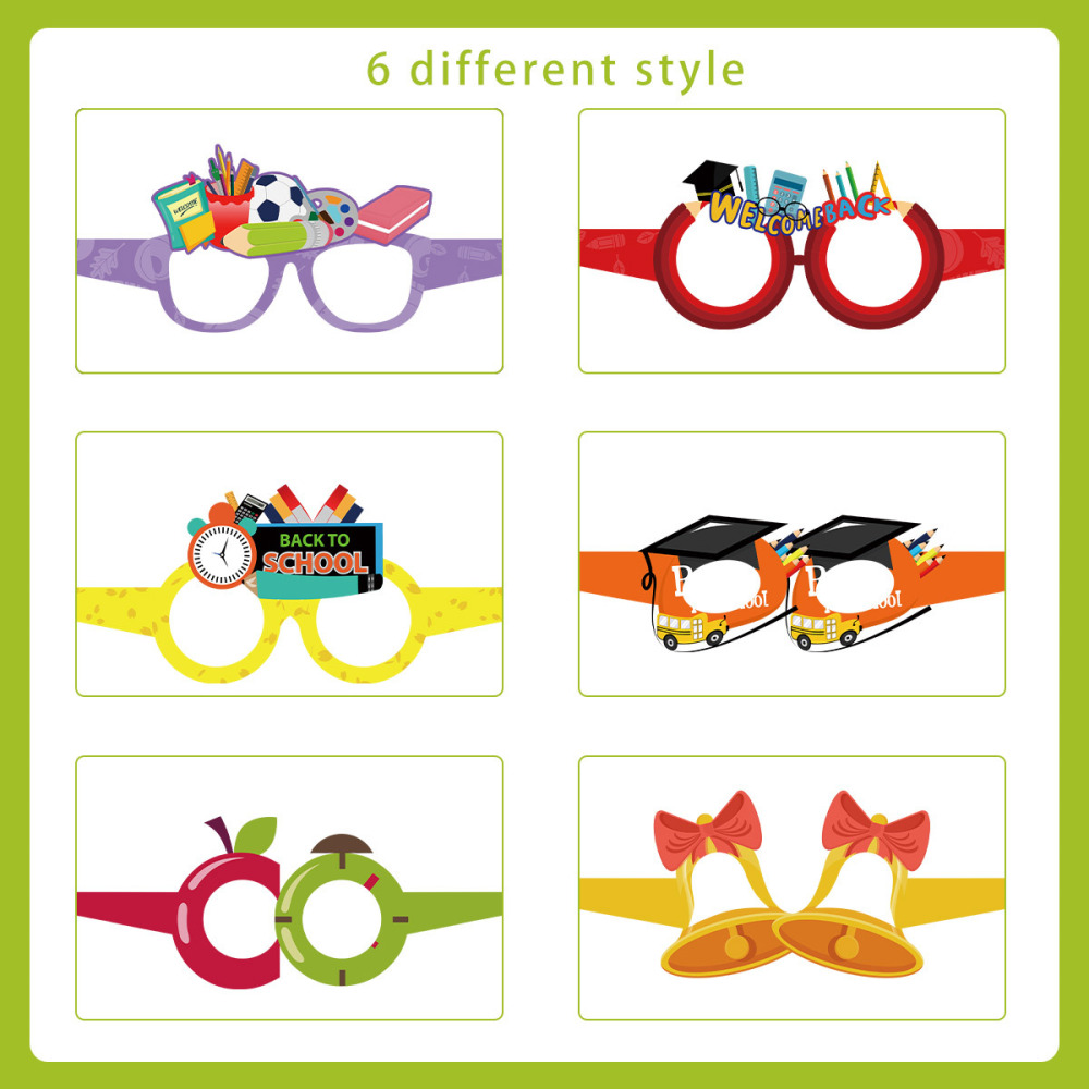 Back to School Theme Party Glasses colours Photo Booth Props