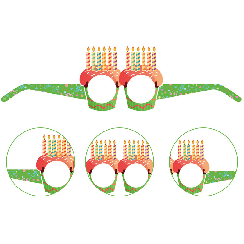 Birthday decoration Party Glasses colours  Photo Booth Props