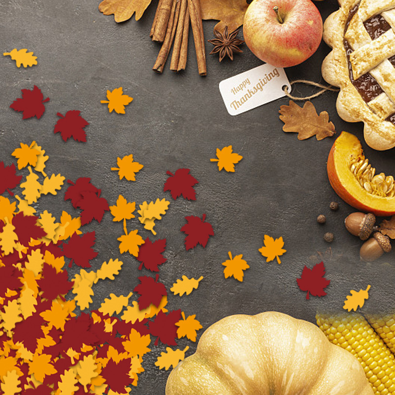 Thanksgiving Confetti Autumn Maple Harvest Festival Confetti Table Scatter