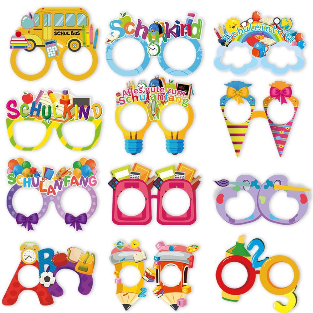 Back To School Party Glasses  3D Paper glasses are funny Photo Booth Props