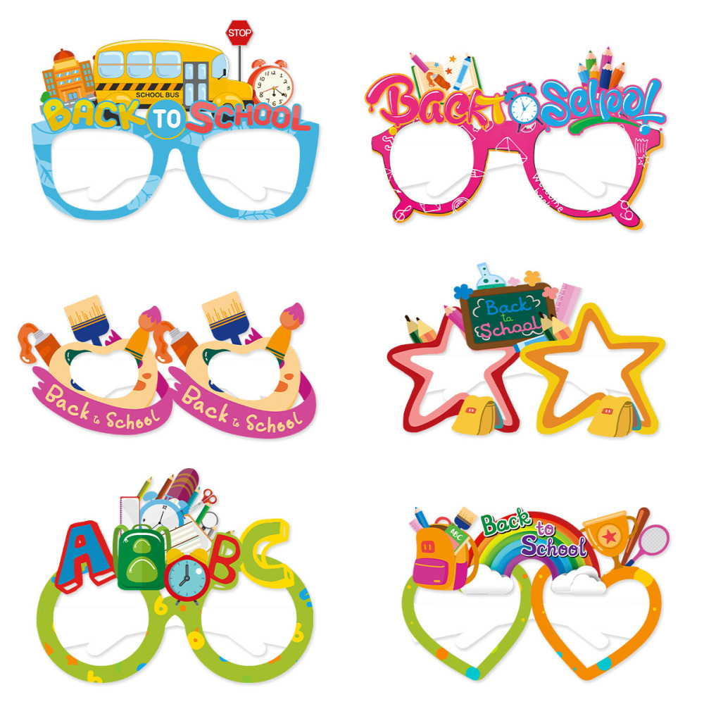 Back to School Theme Party Glasses colours Photo Booth Props