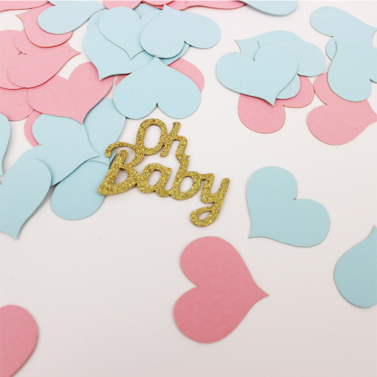 Pink And Blue Confetti OH BABY Confetti Table Scatter Confetti Decorations for Gender Reveal