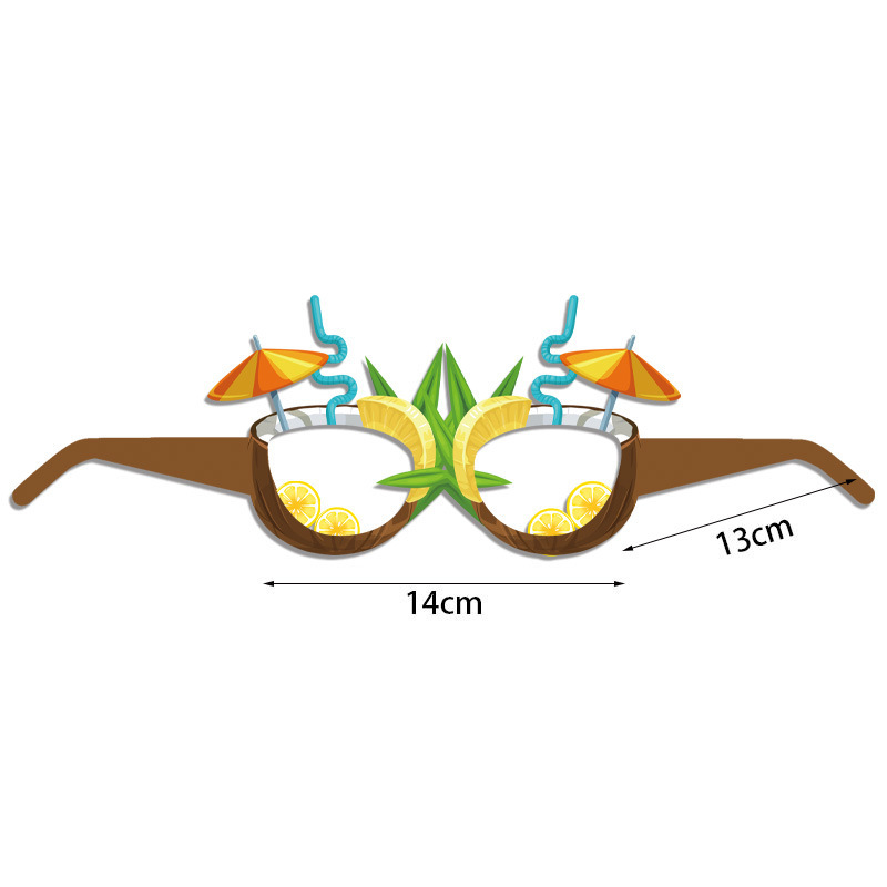 Summer Party Glasses Pineapple Crab Ice Cream Photo Booth Props