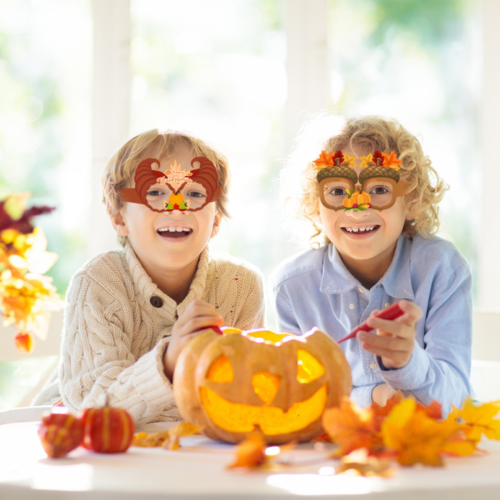 Thanksgiving Day Party Glasses Turkey and  hat Photo Booth Props