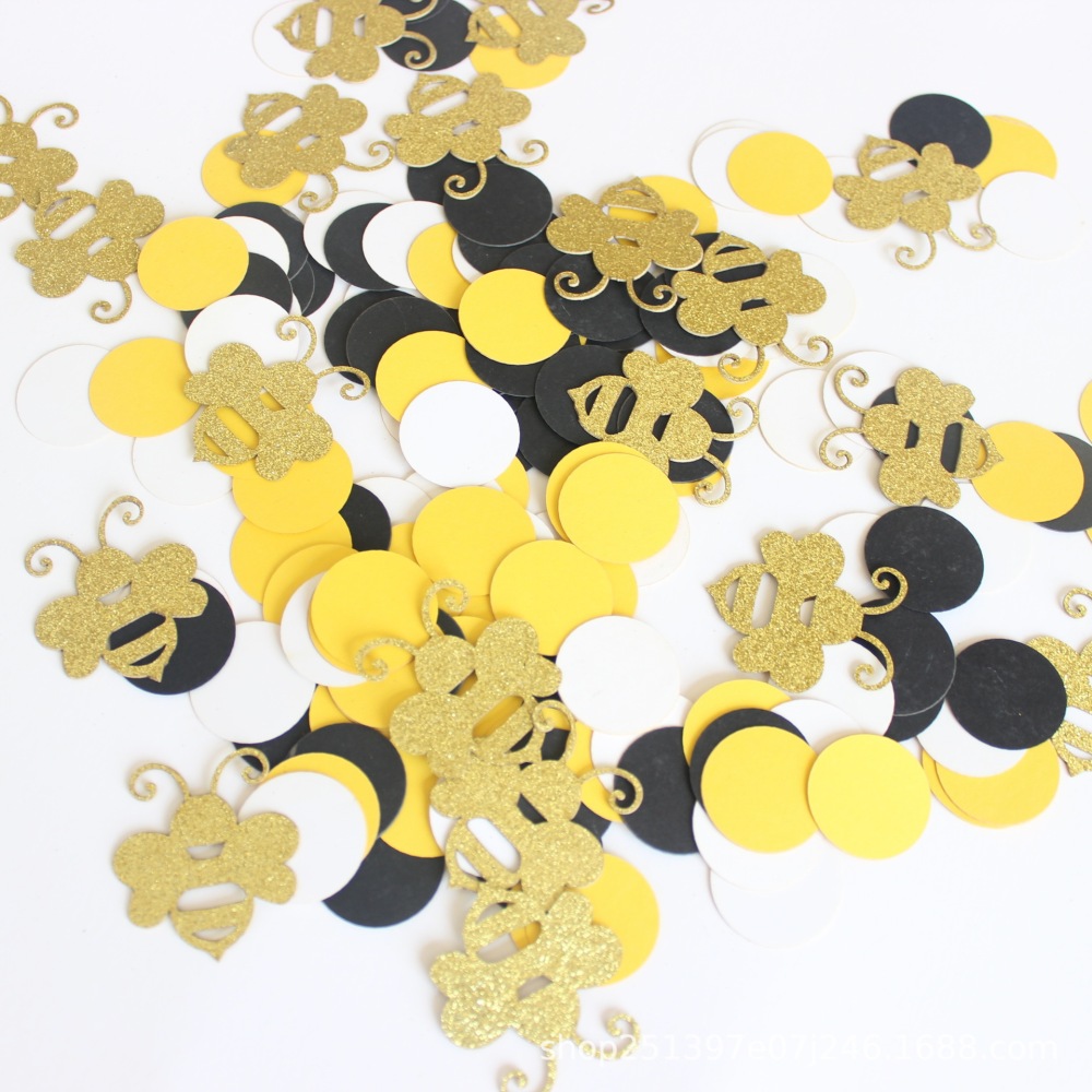 Bee Theme Party Decorations Baby Birthday Confetti Black Yellow