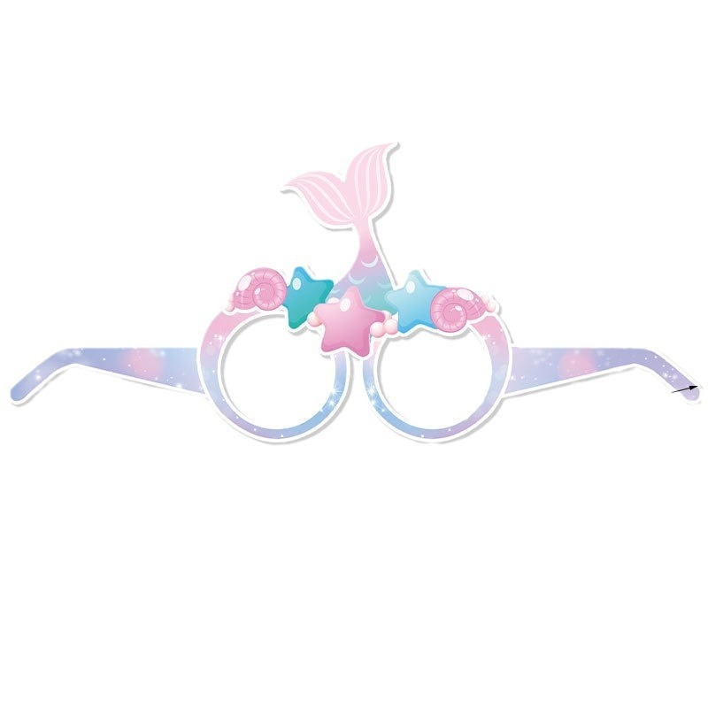 6 pieces Mermaid Party Paper Glasses Photo Booth Props