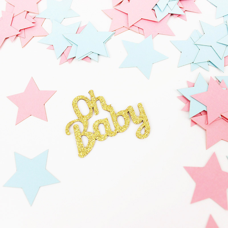 Pink And Blue Confetti OH BABY Confetti Table Scatter Confetti Decorations for Gender Reveal