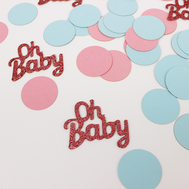 Pink And Blue Confetti OH BABY Confetti Table Scatter Confetti Decorations for Gender Reveal