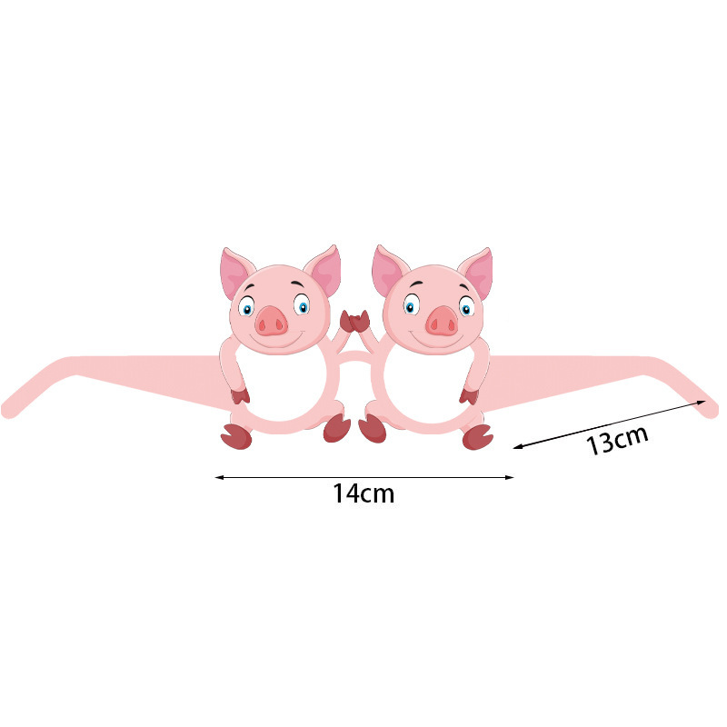 Animal Jungle Party Glasses Monkey elephant cow  Photo Booth Props