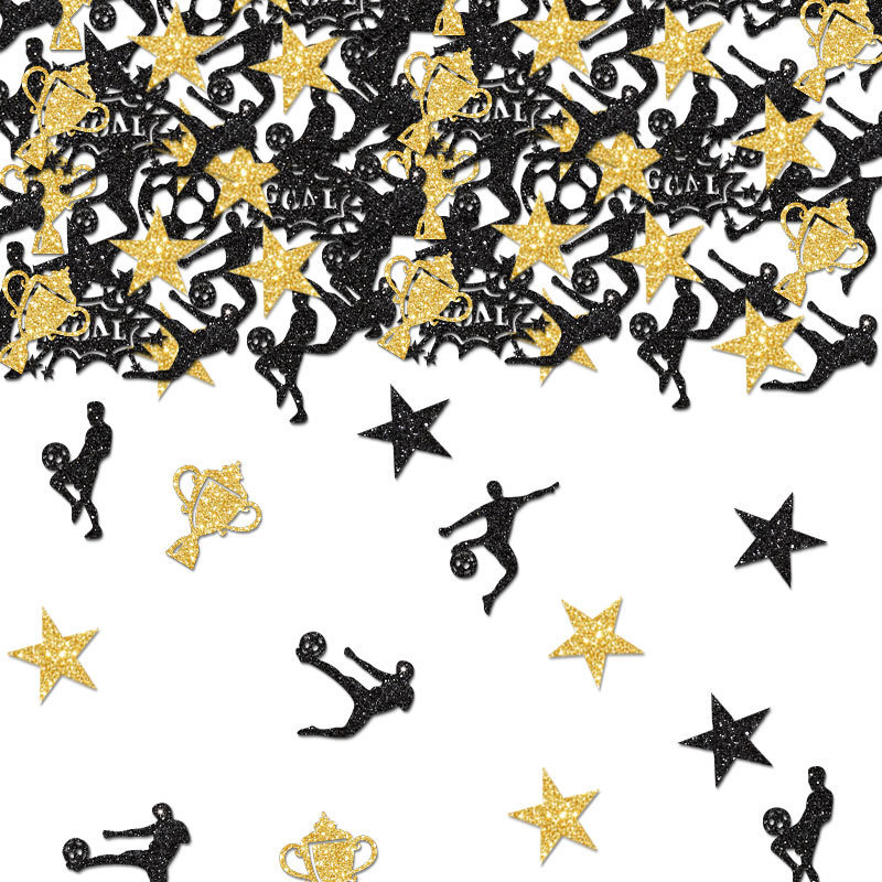 Football Trophy Confetti Black Gold Confetti Table Scatter