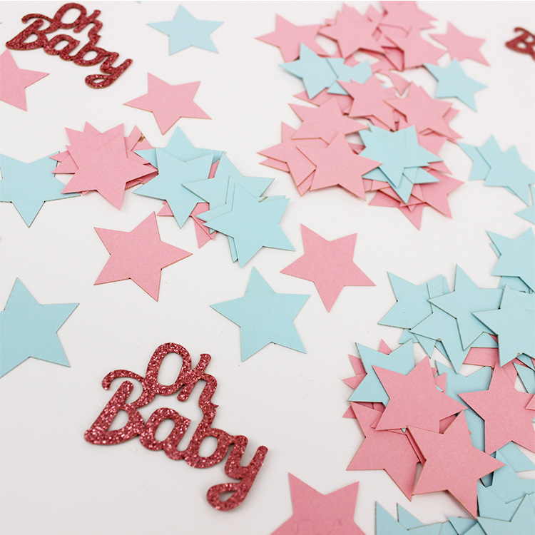 Pink And Blue Confetti OH BABY Confetti Table Scatter Confetti Decorations for Gender Reveal