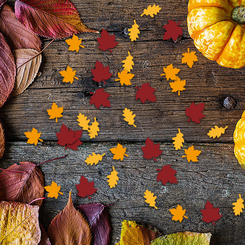 Thanksgiving Confetti Autumn Maple Harvest Festival Confetti Table Scatter