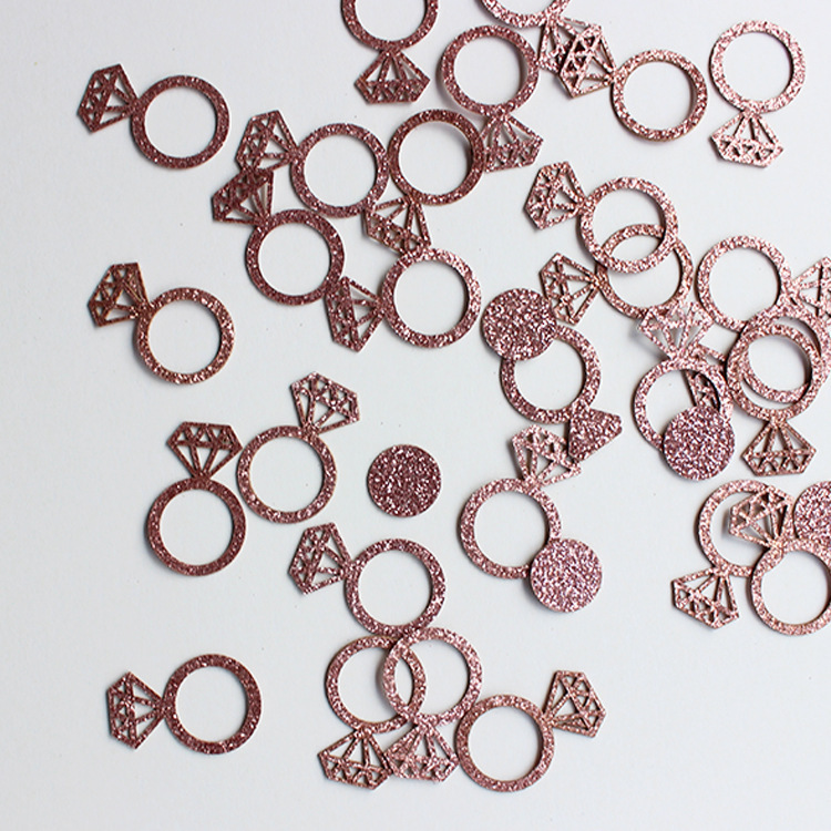 Diamond Ring Confetti Table Scatter Confetti Decorations for Valentine's Day