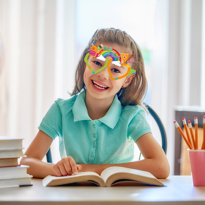 Back to School Theme Party Glasses colours Photo Booth Props