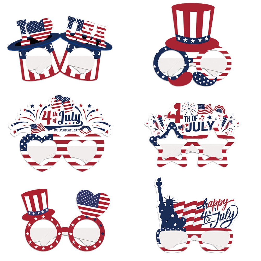 Independence Day Party GlassesRed and blue gold Canon Photo Booth Props