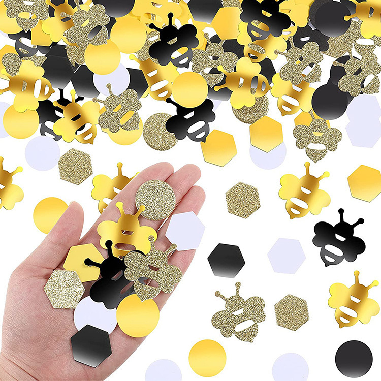 Bee Theme Party Decorations Baby Birthday Confetti Black Yellow