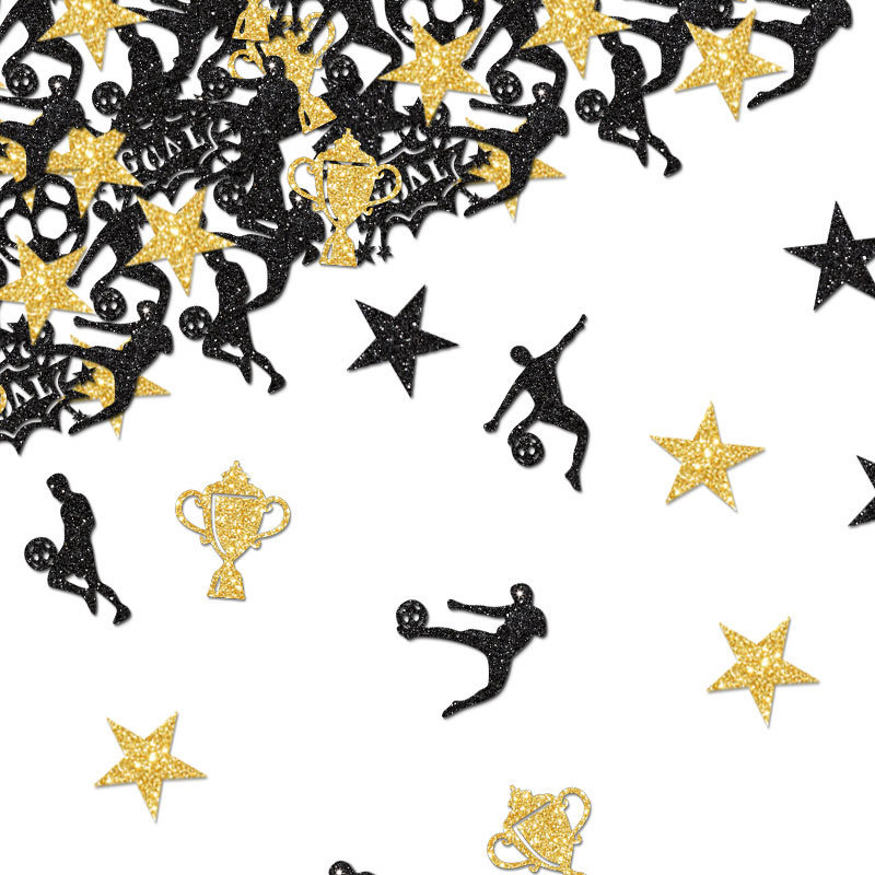 Football Trophy Confetti Black Gold Confetti Table Scatter