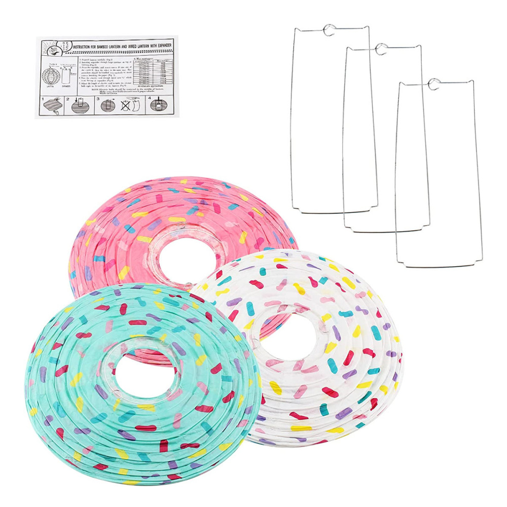 Ice Cream Lantern Foldable Paper Round Hanging Ornament