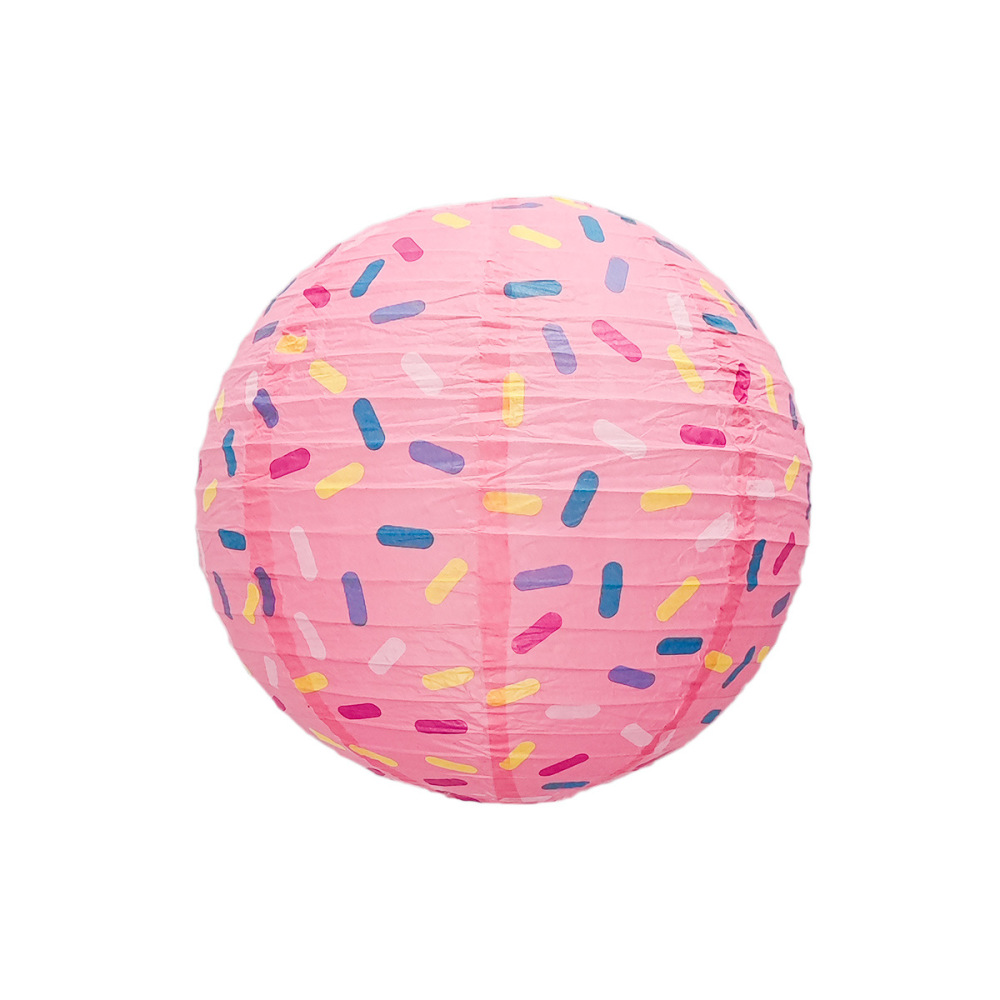 Ice Cream Lantern Foldable Paper Round Hanging Ornament