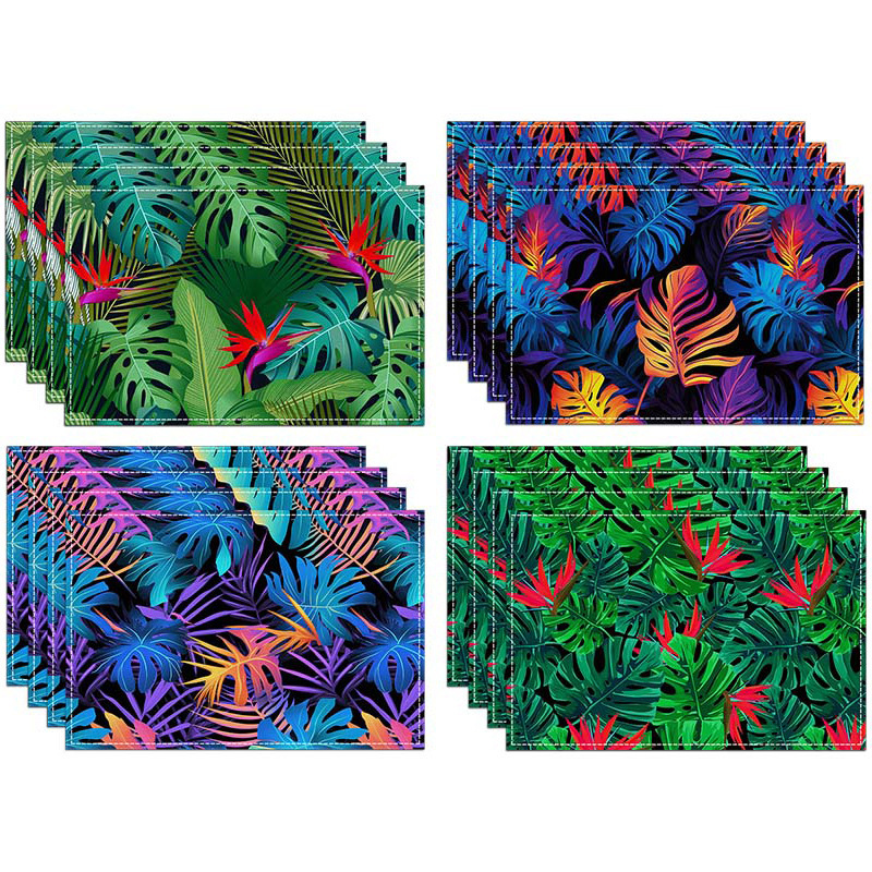 Plant Leaf Multicolour Placemat Heat-Resistant Easy Clean Table Mats 30cm*45cm