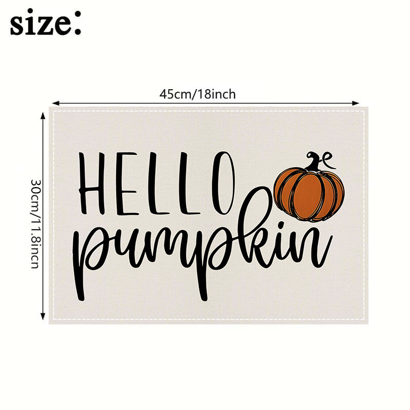Thanksgiving Day Autumn Placemat Heat-Resistant Easy Clean Table Mats 30cm*45cm