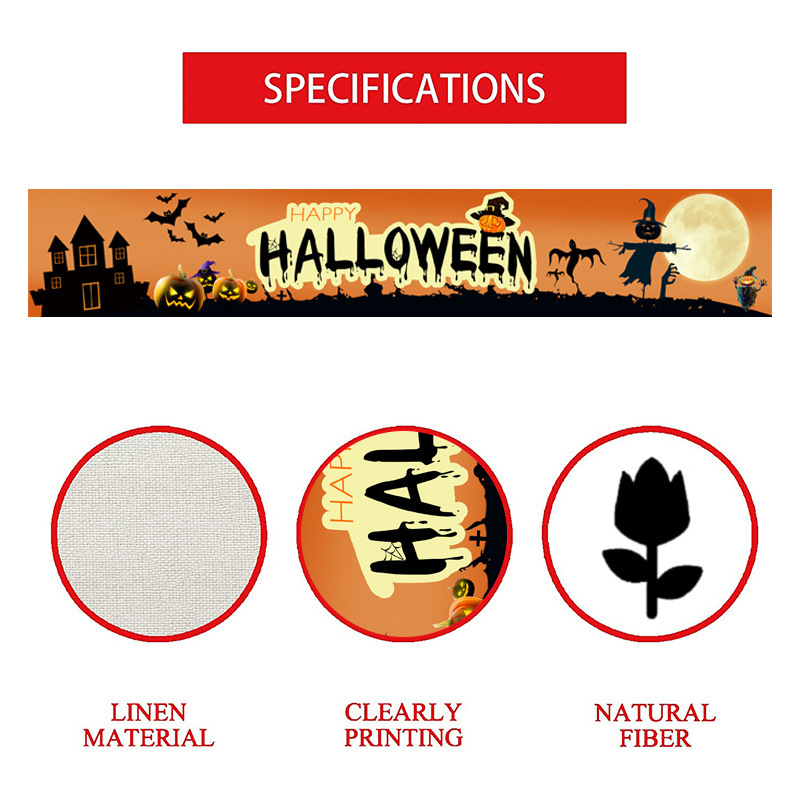 33cm*183cm Halloween Table Runner Bat Kitchen Dining Table Decoration