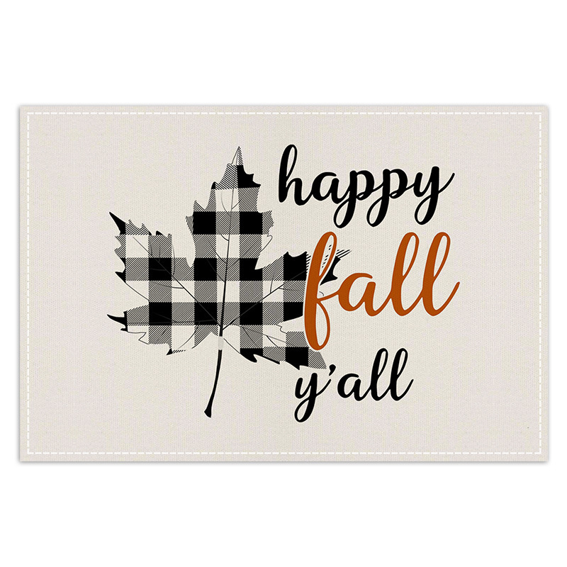 Thanksgiving Day Autumn Placemat Heat-Resistant Easy Clean Table Mats 30cm*45cm