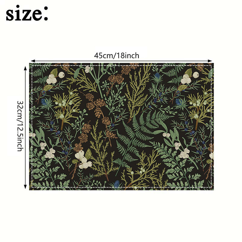 Plant Flower Multicolour Placemat Heat-Resistant Easy Clean Table Mats 32cm*45cm